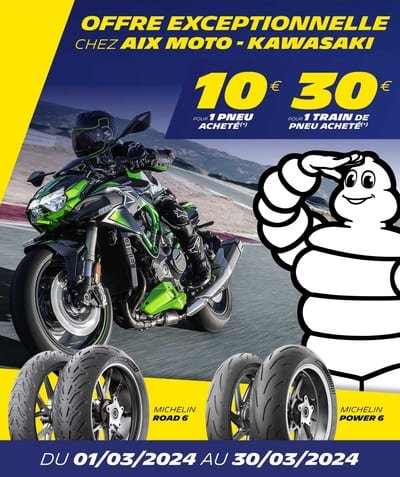 operation pneus michelin road 6 power 6 chez kawasaki moto aix en provence