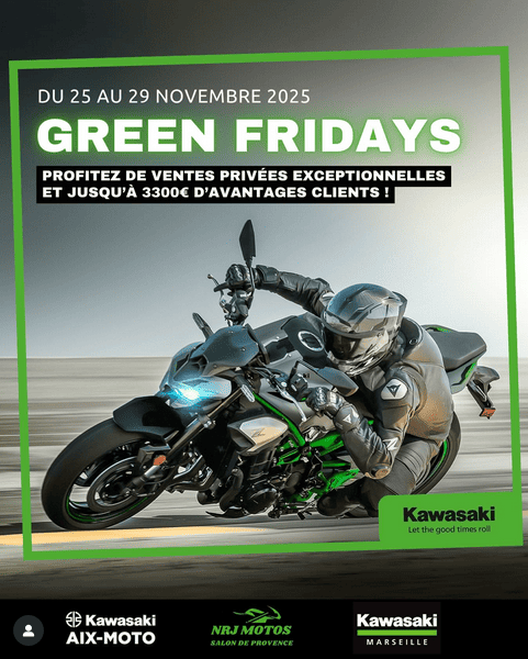 aix moto kawasaki green day novembre 2025 black friday